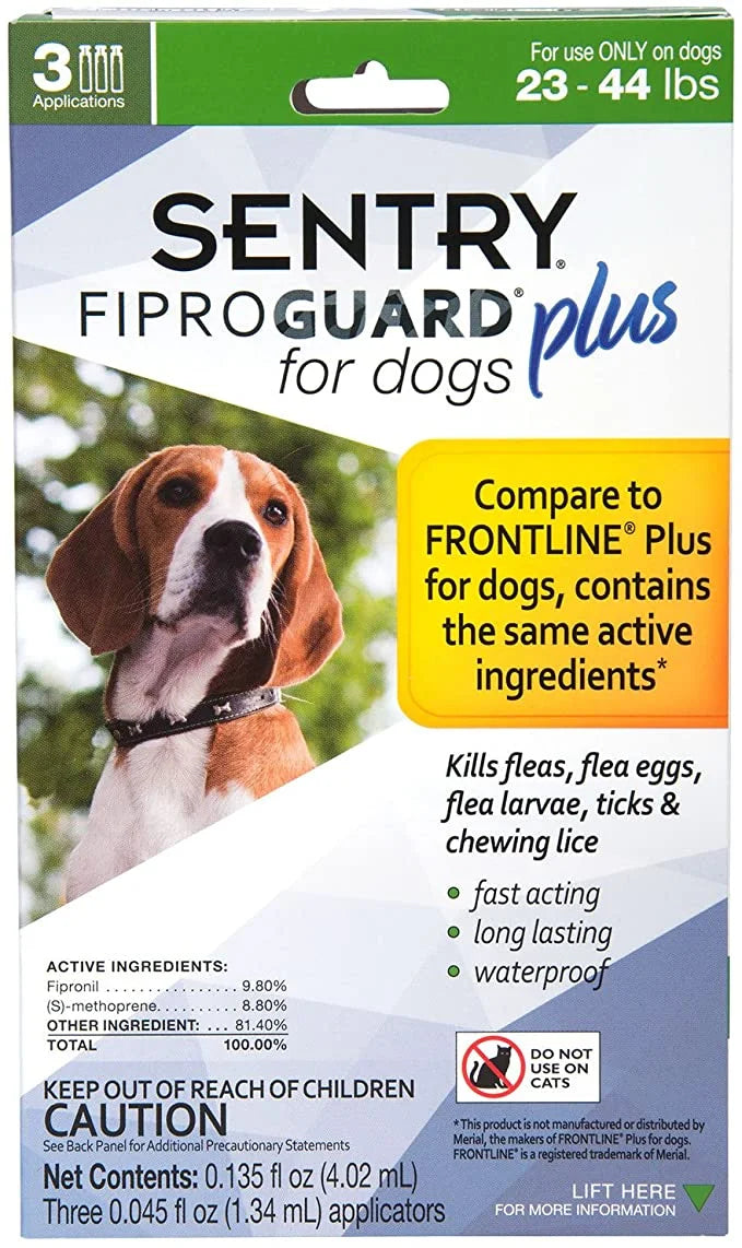 Flea and Tick Squeeze-on Drops for Dogs, 23-44 Pounds, 3 Application R60262