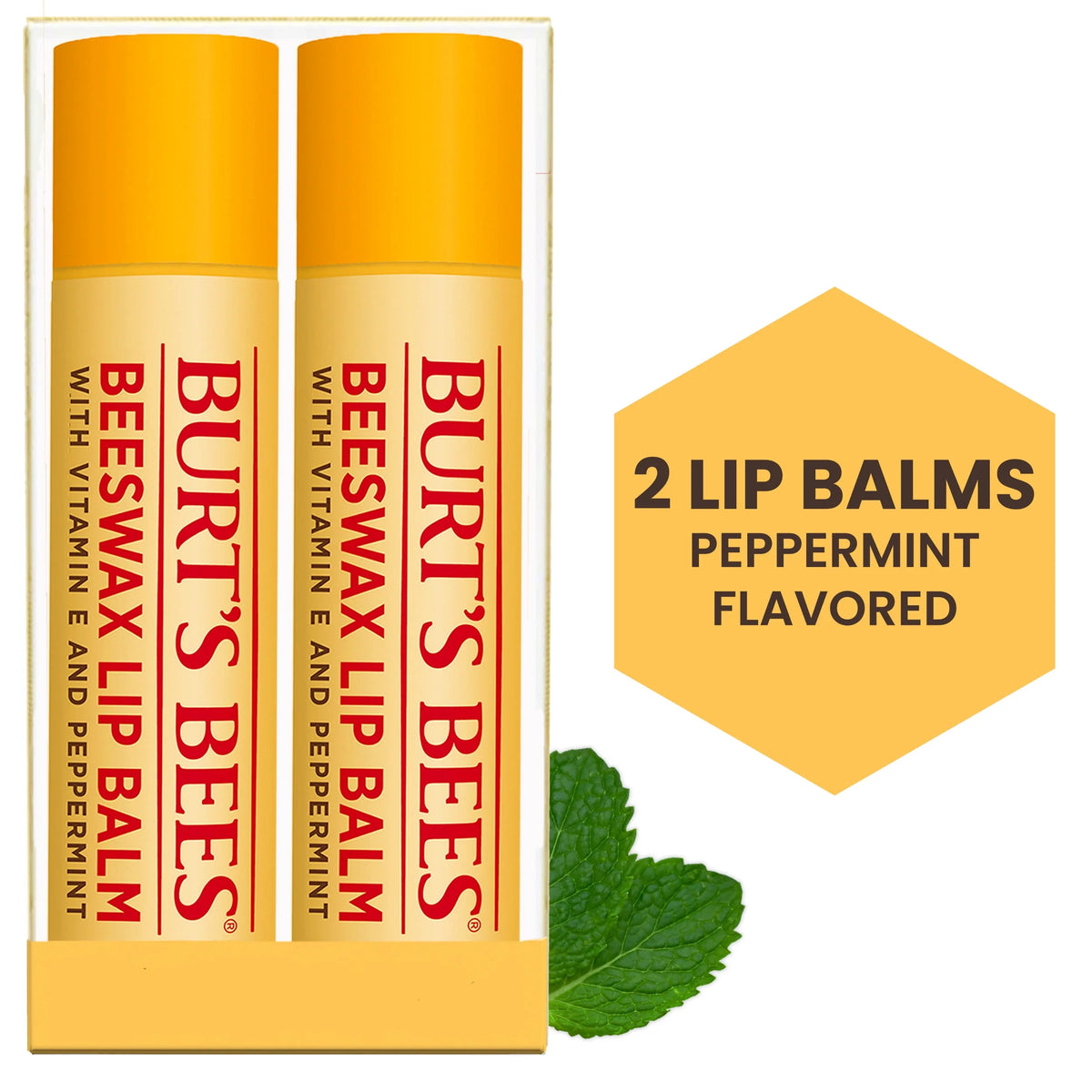Moisturizing Lip Balm with Beeswax, Vitamin E & Peppermint Oil, 4 Count R7444