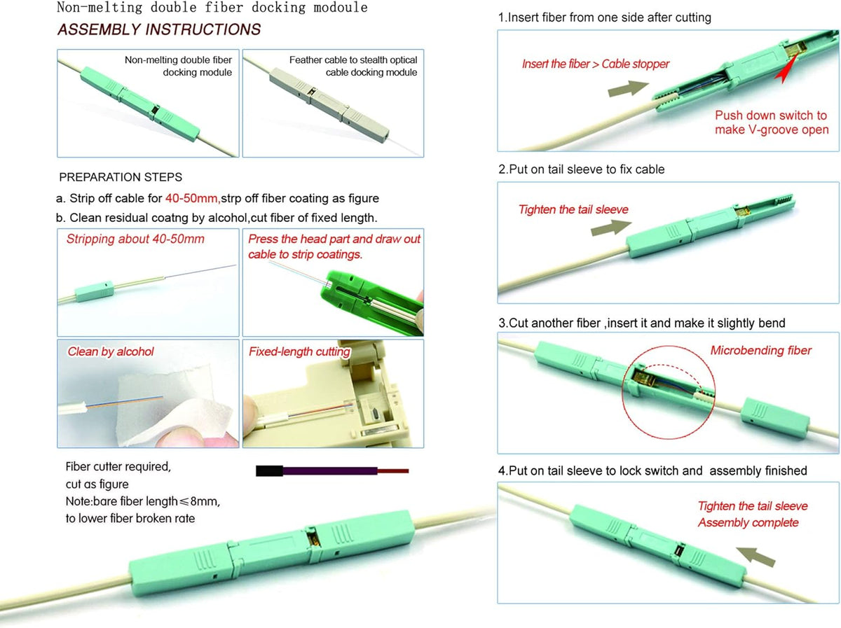 10pcs Fiber Optic Quick Connectors with Tools M62921