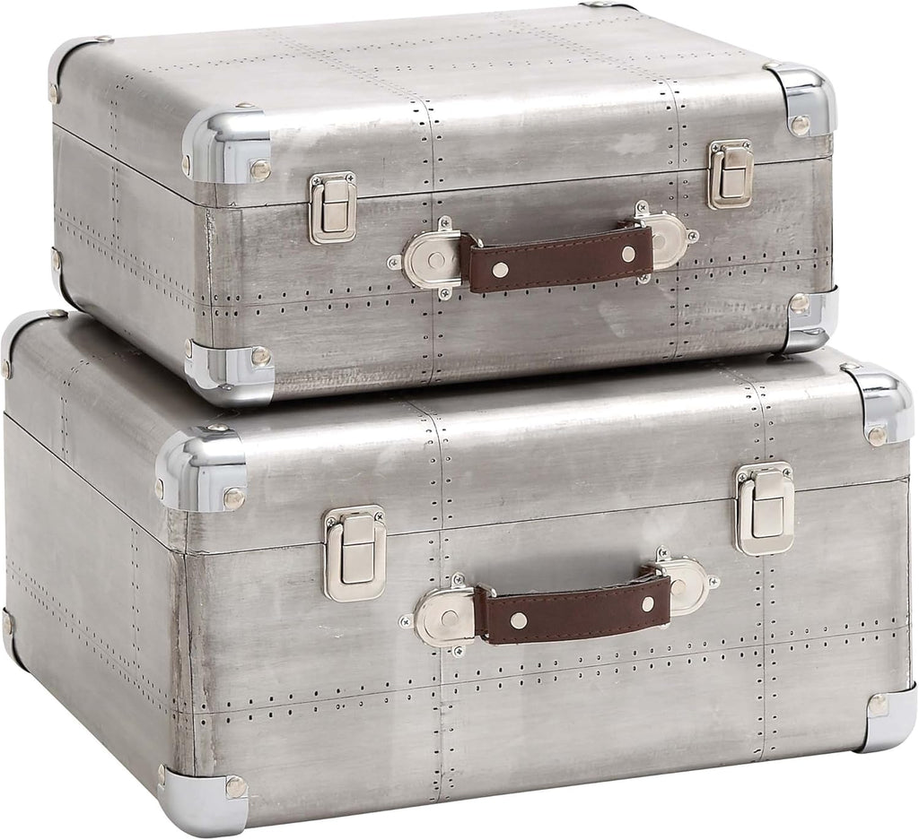 Set of 2 Wood Aluminium Case Y57447