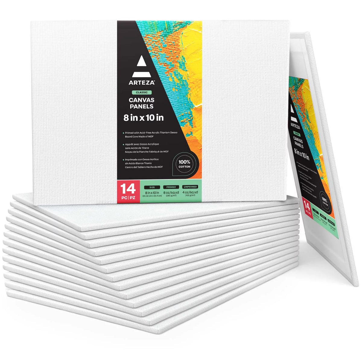 White 8"x10" Canvas Panels 14 Pack R589