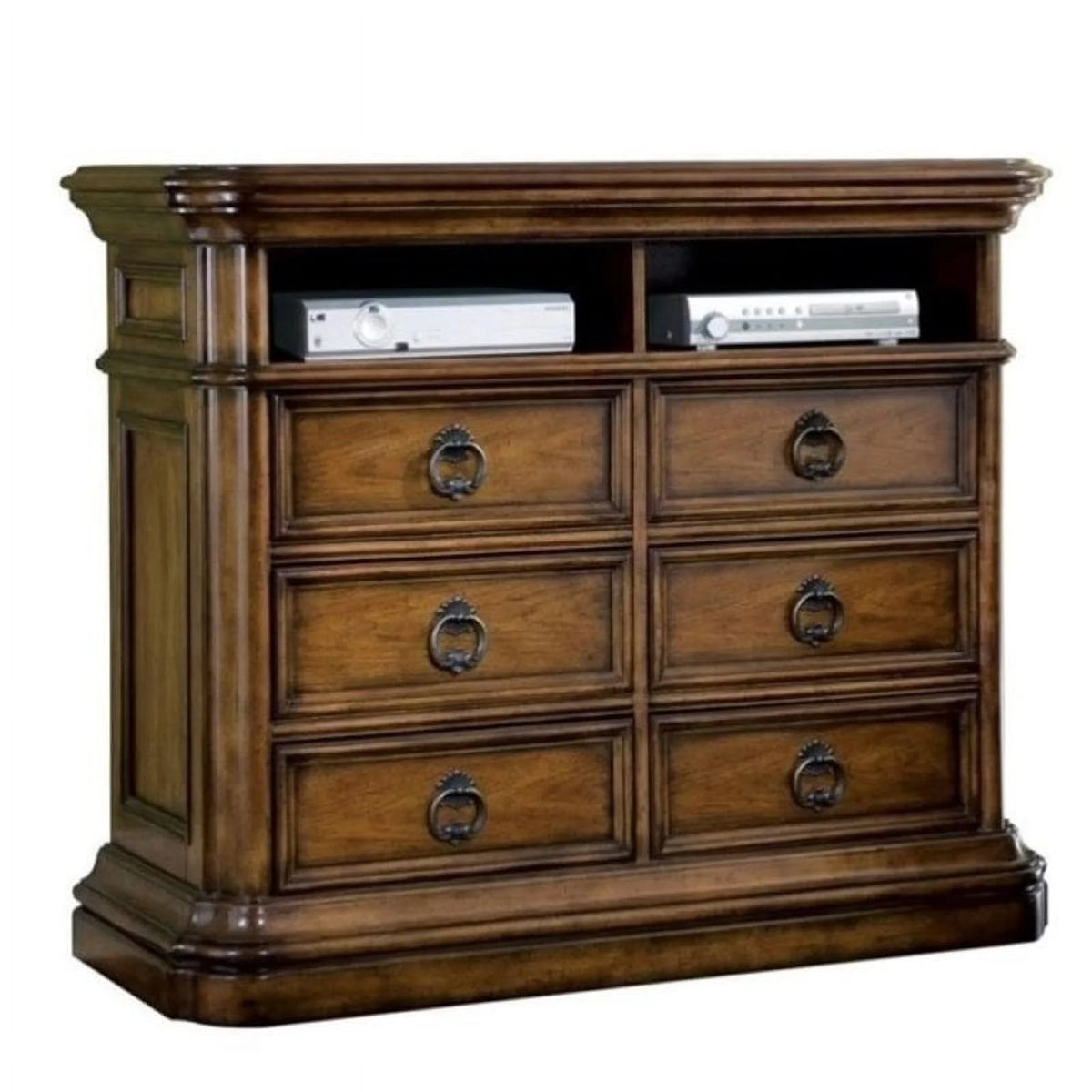 6 Drawer Dark Wood Media Chest X1957