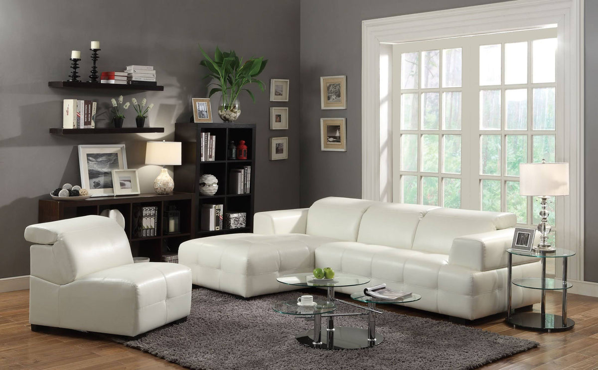 White Contemporary Sectional Sofa Z16563