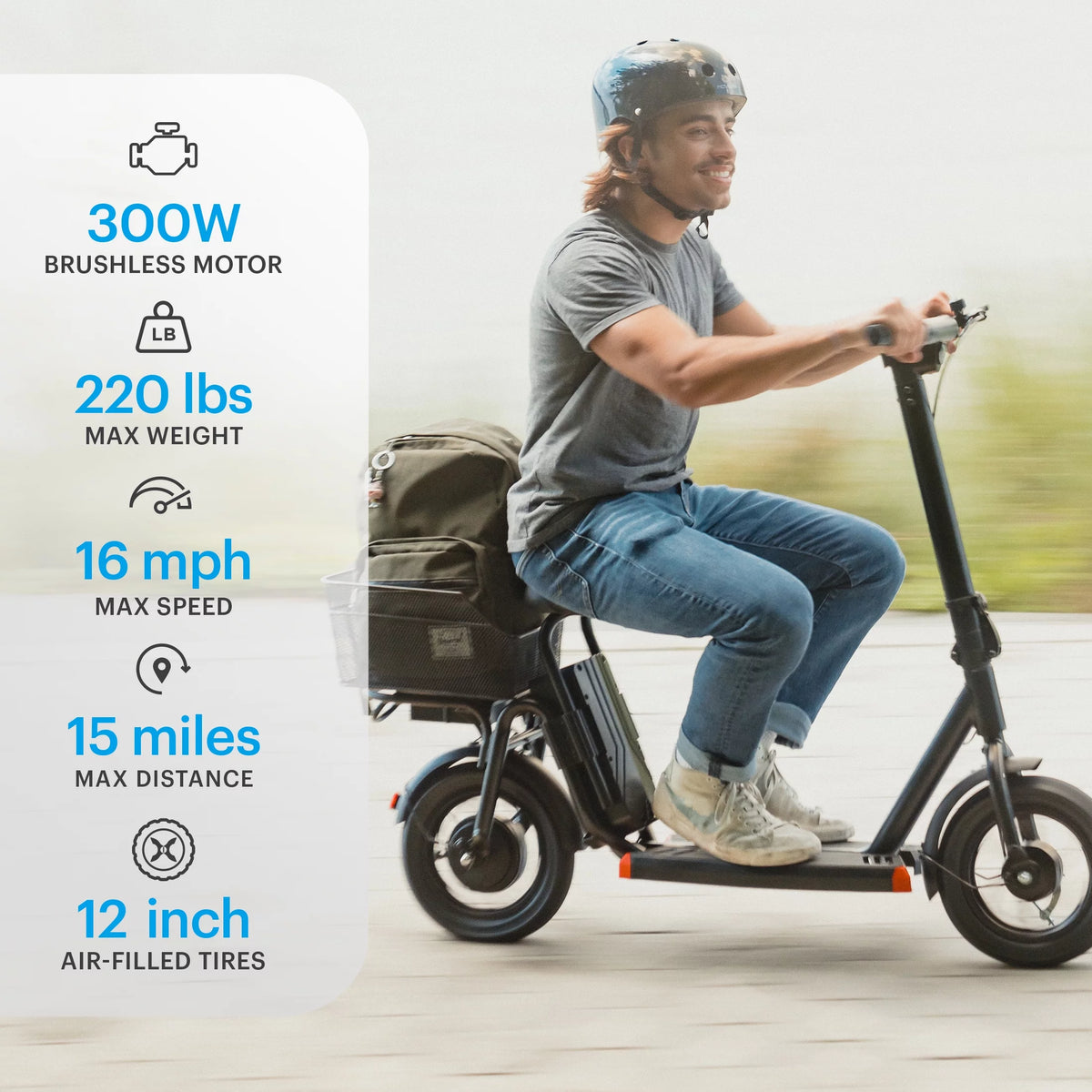 Electric Scooter 16 mph UL 2272 Certified Black U2615