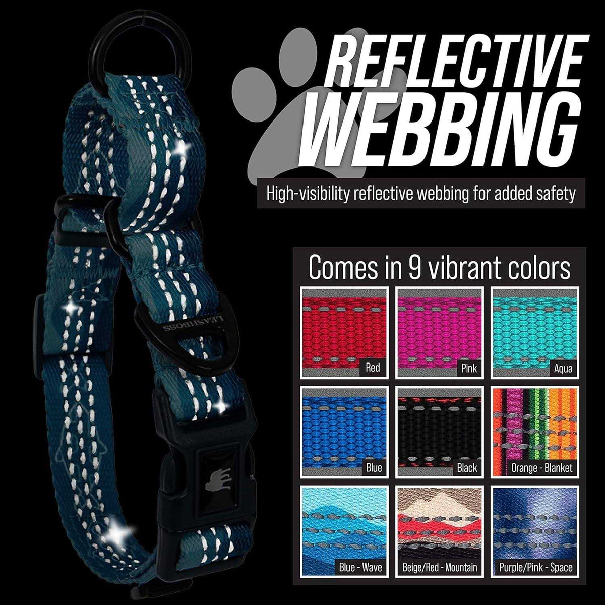 Patterned Fabric Martingale Dog Collar I9657