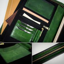 Green Leather Portfolio Document Folder T698911