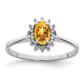 925 Sterling Silver Oval Cut Citrine Ring Size 7 R9767