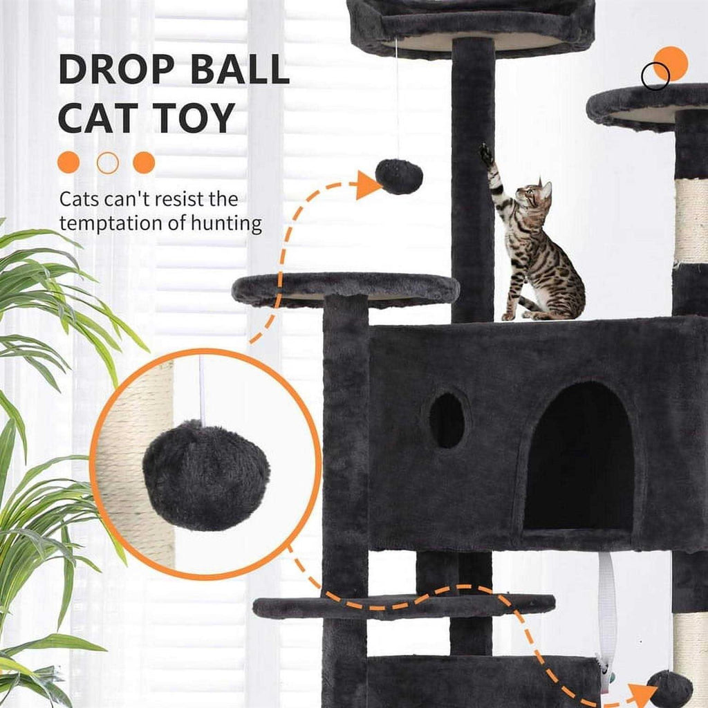 70-in Cat Tree Tower with Scratching Post M235