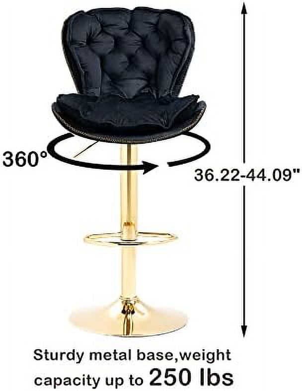 Rose Red Velvet Adjustable Counter Stools with Swivel Seat D39301