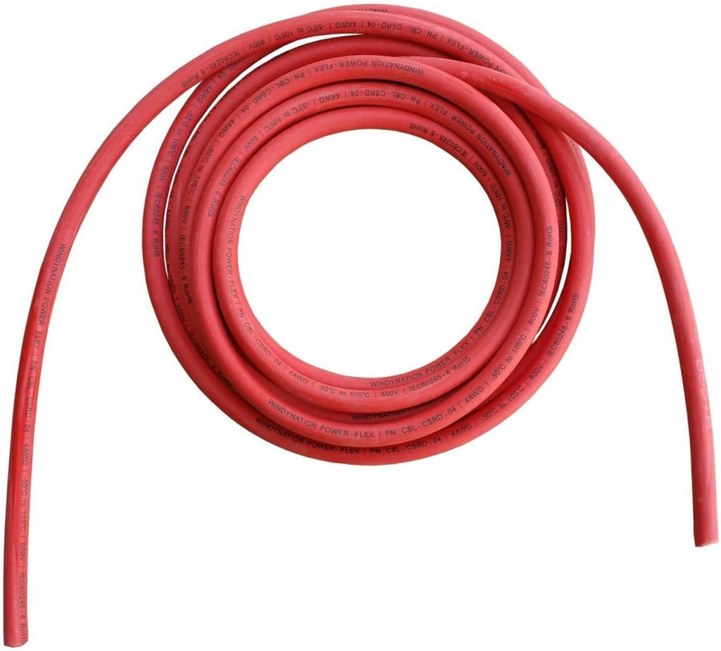 4 AWG 15 Feet Red + 15 Feet Black Pure Copper Flexible Welding Battery Cable Wire Pack of 2 R838212