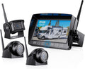 Wireless Backup Camera with 7 Inch DVR Quad Split Monitor, HD 1080P 3 Cameras Back Up System with Recording, Pack of 2 T506