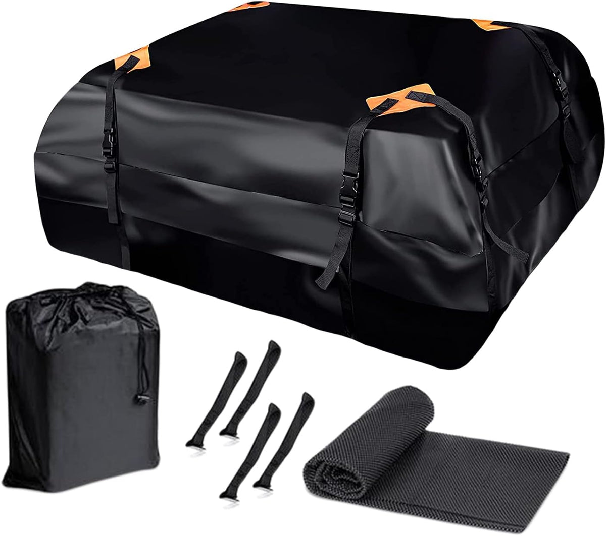 Car Roof Cargo Bag Water Resistant with Anti Slip Mat, 8 Straps D570420