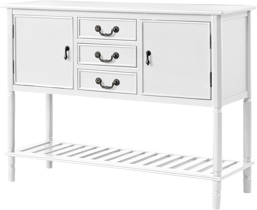 Solid Wood Console Table with 3 Drawers, 2 Cabinet and 1 Shelf L2425