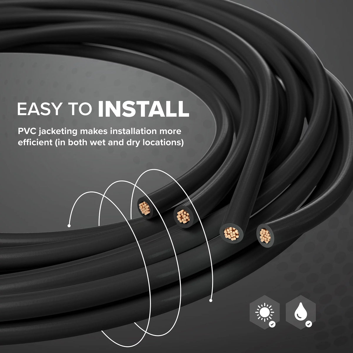 50 Feet Insulated Stranded Copper THHN THWN Wire 10 AWG Black O2037
