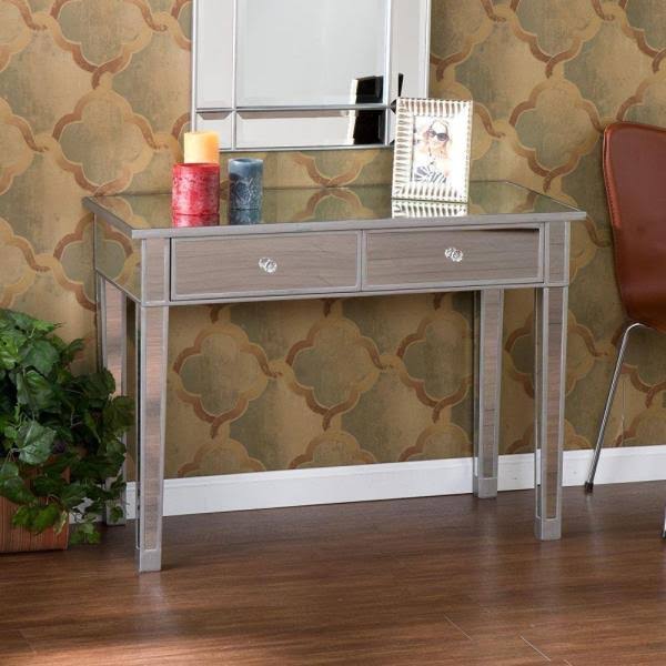 Matte Silver Storage Console Table T6514