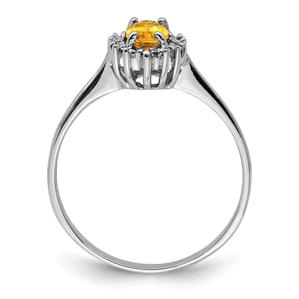 925 Sterling Silver Oval Cut Citrine Ring Size 7 R9767