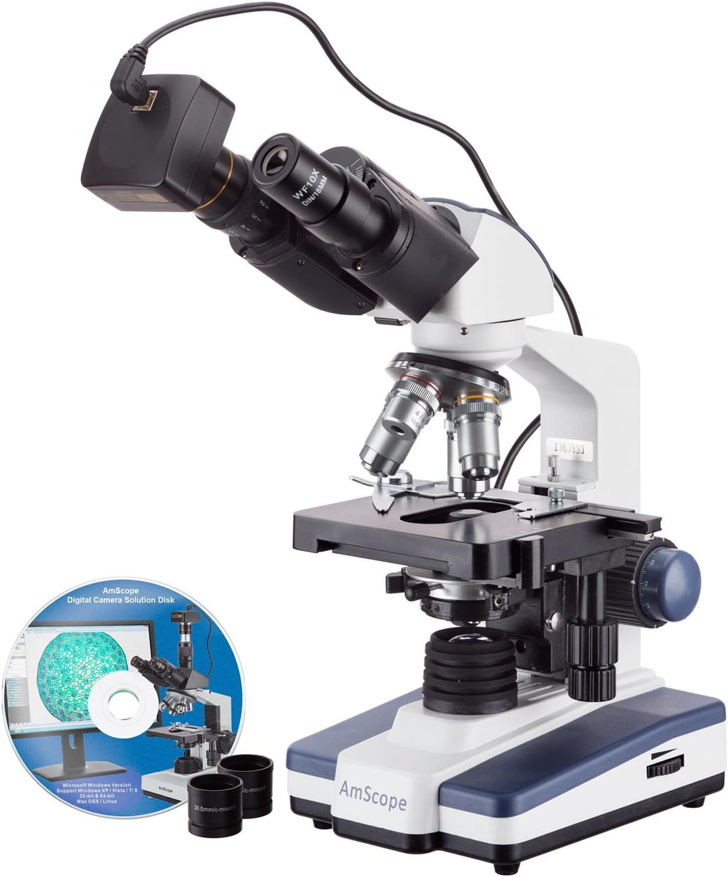 40X-2500X LED Binocular Compound Microscope with 10MP USB3 Camera Q799