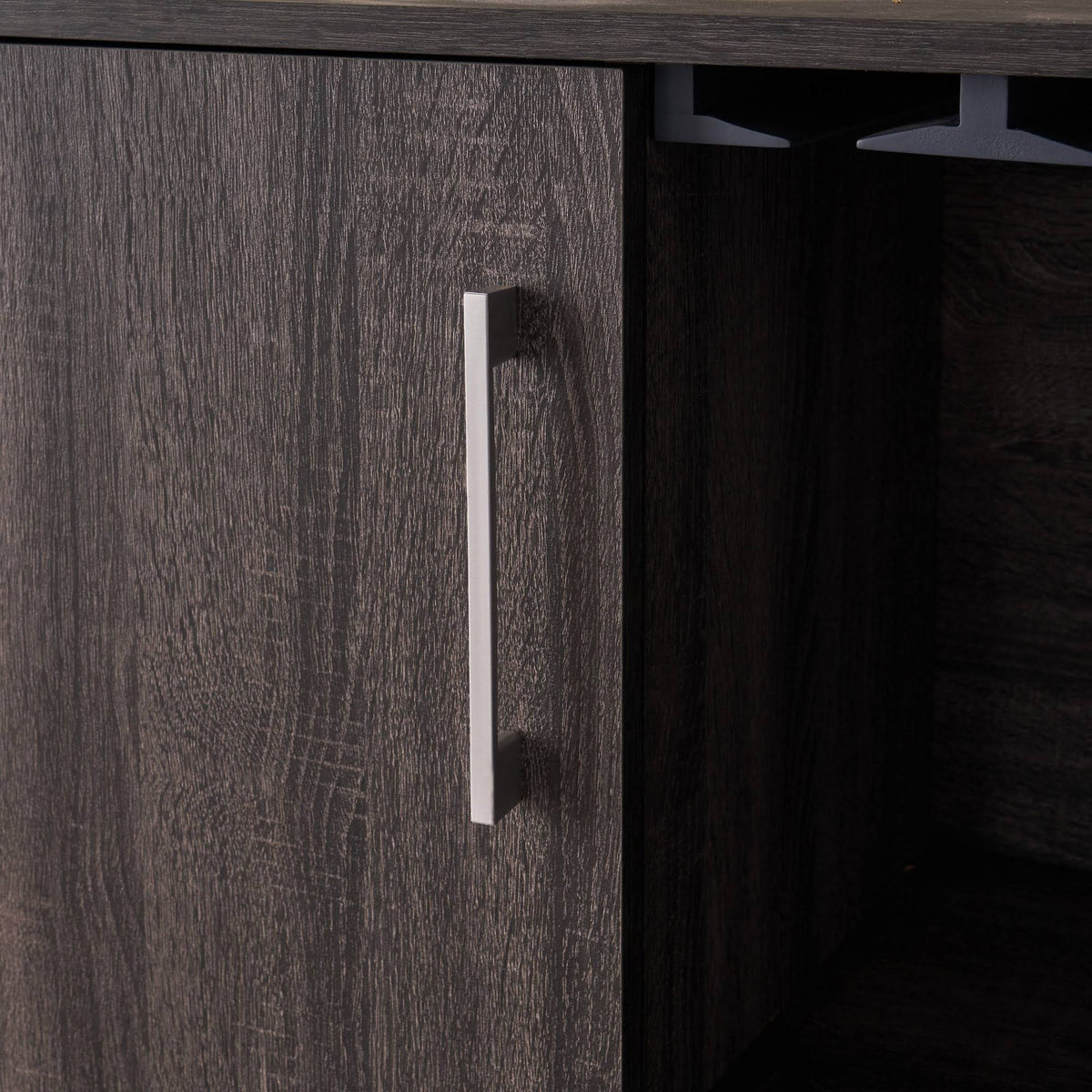 Sonoma Gray Oak and Black Finish Bar Cabinet K833892