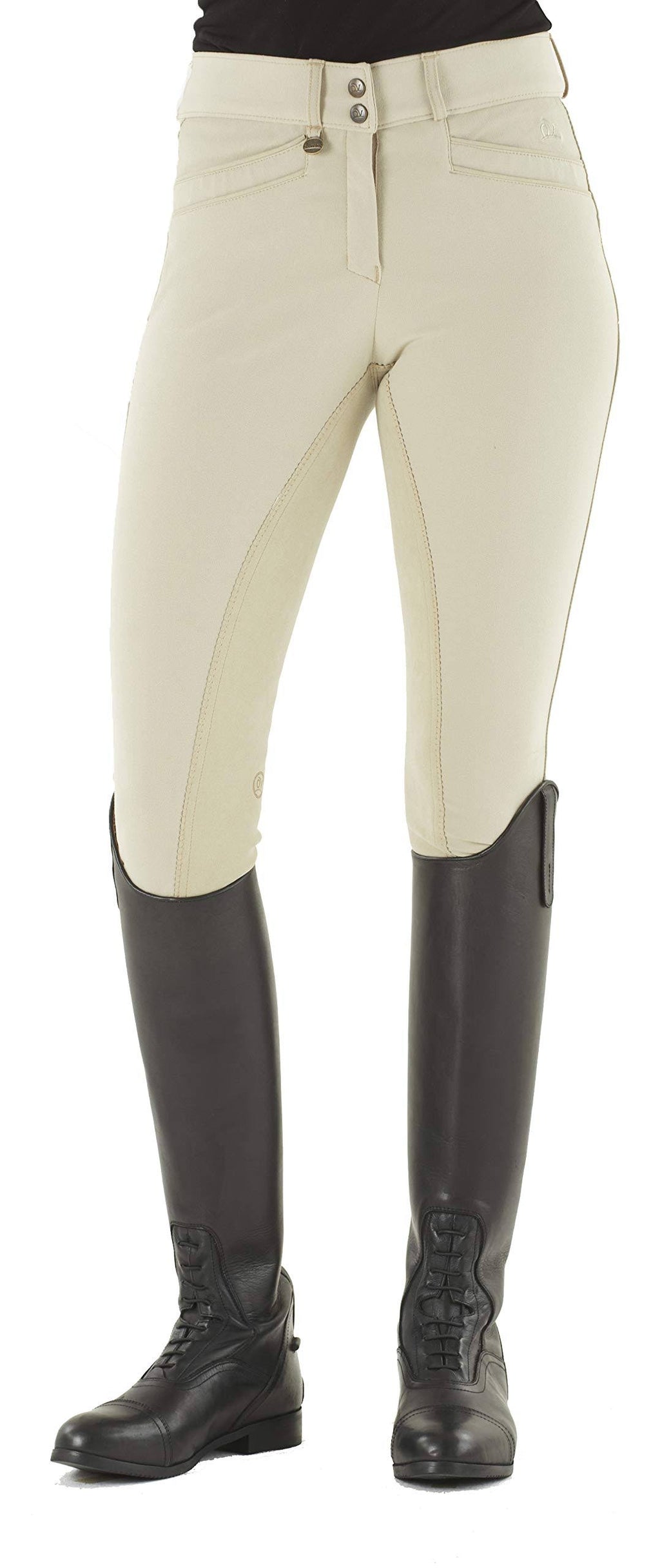 Show Tan Front Zip Full Seat Breech K456
