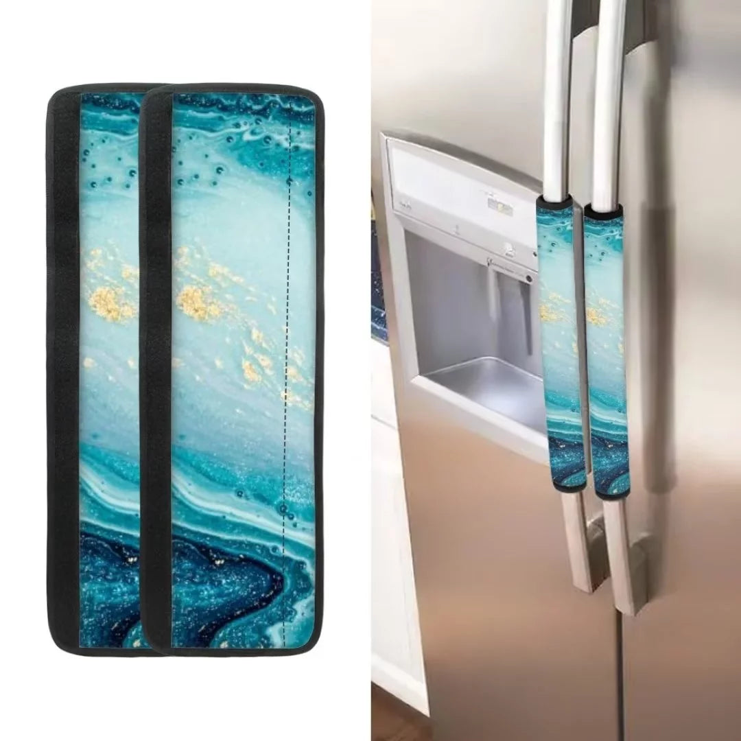 Blue Marble Stripe Refrigerator Door Handle Cover C291