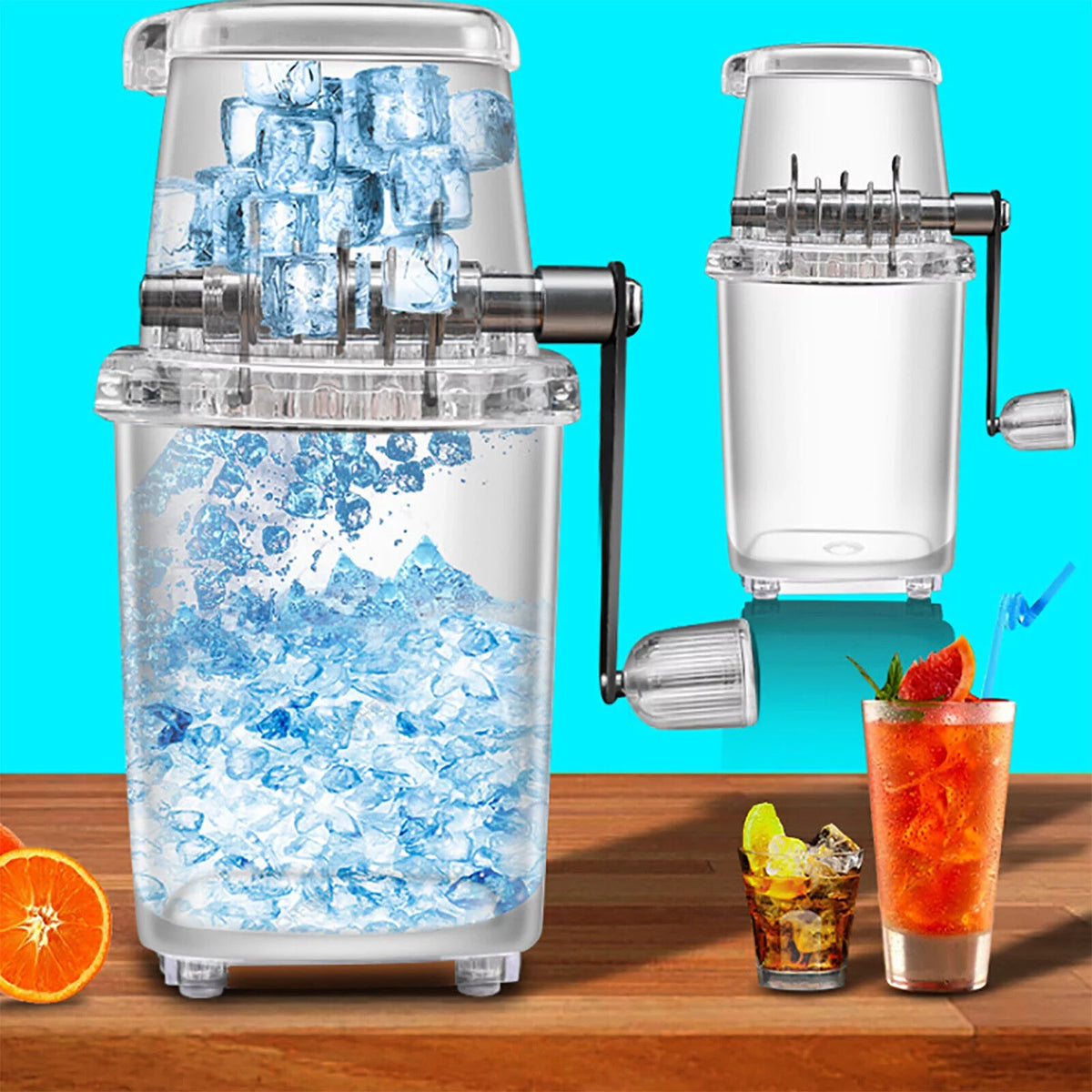 Manual Ice Crusher Shaver with 4 Rubber Ant-skid Knobs J1605