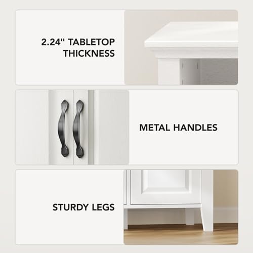 Oak and White Buffet Cabinet with Storage Q950724
