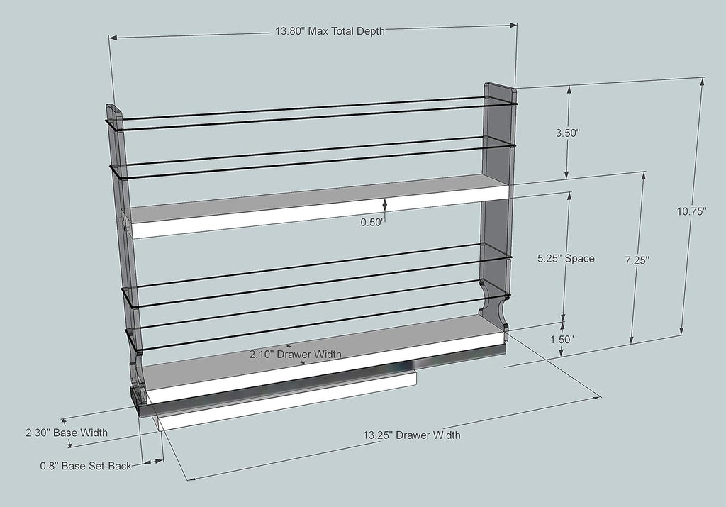 Spice Rack Narrow Space 12 Capacity Drawer Access Y4989
