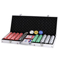 500 Piece Poker Chip Set with Aluminum Carry Case D707