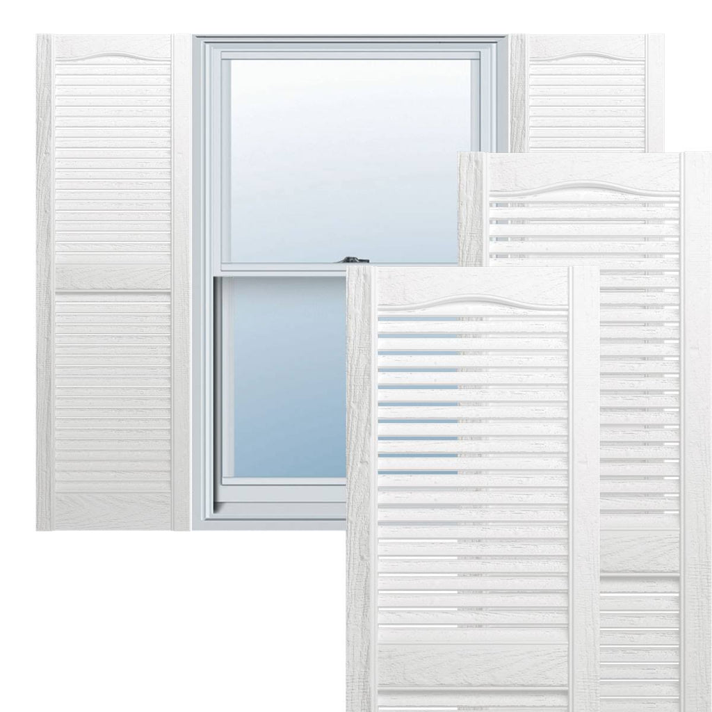 Vinyl Cathedral Top Open Louver Shutters T340781