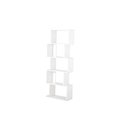 White 5-Tier S-Shaped Wood Bookshelf Q783