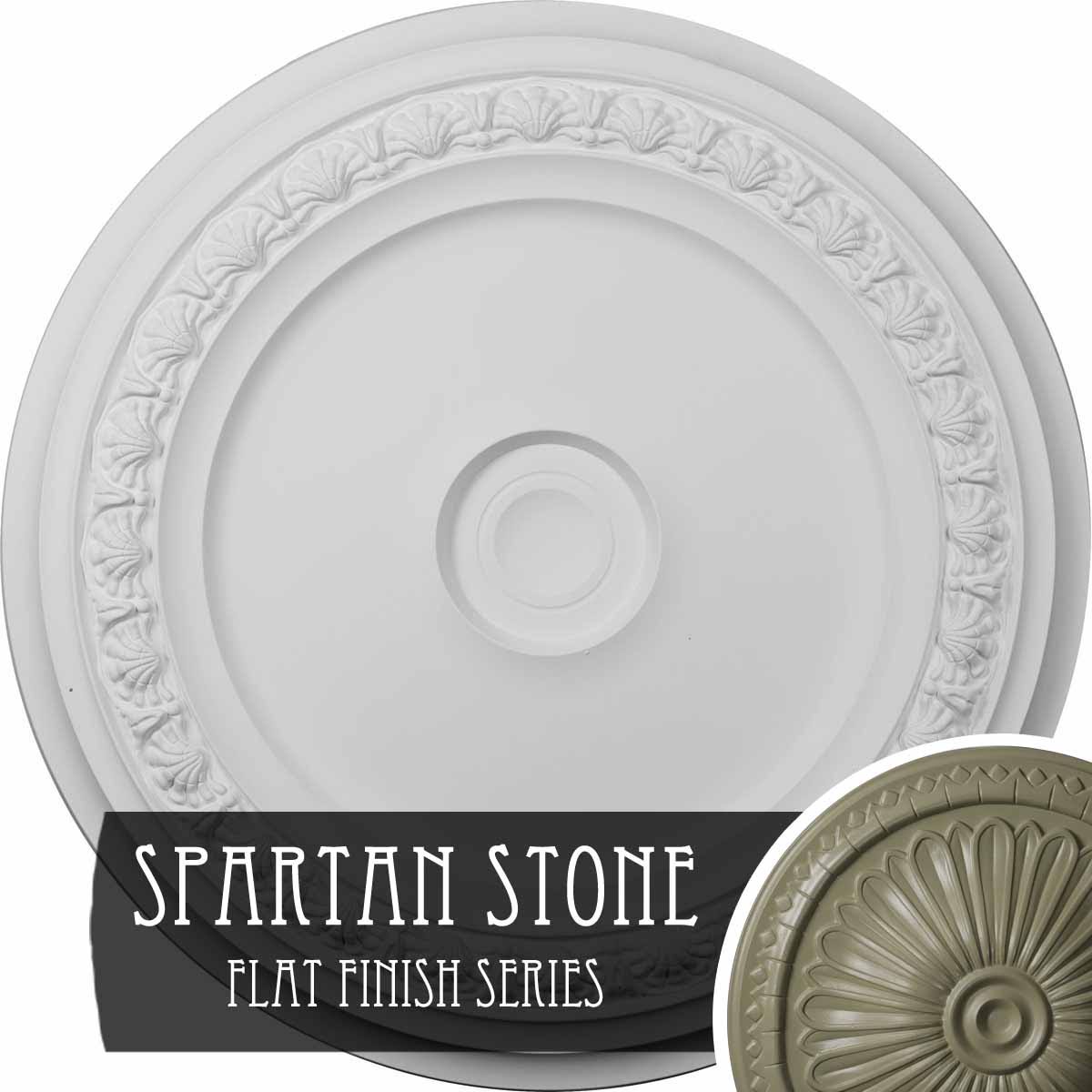 Carlsbad Ceiling Medallion, Hand-Painted Spartan Stone N7784