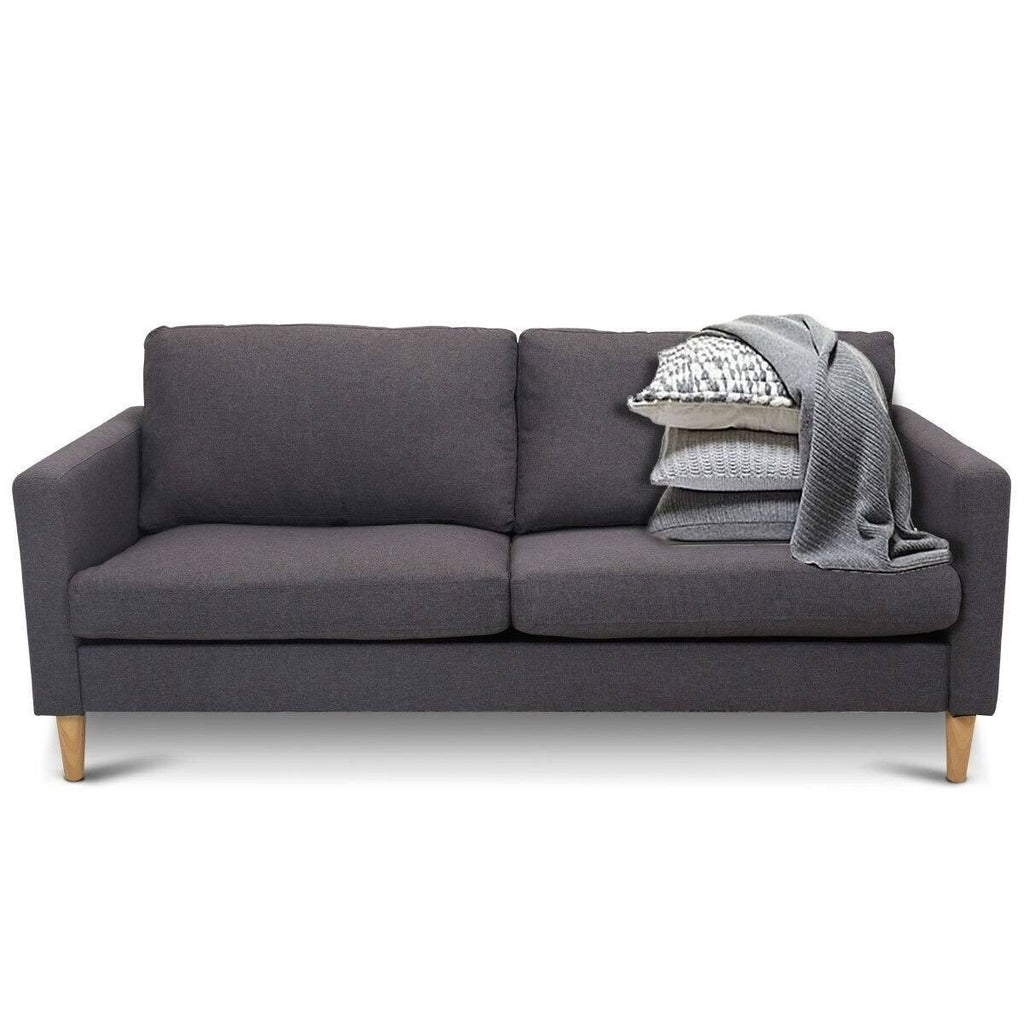Grey Fabric Sofa with Wood Legs P853