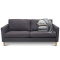 Grey Fabric Sofa with Wood Legs P853