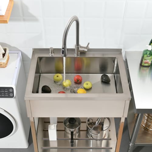 Free Standing Stainless Steel Utility Sink with Faucet G533