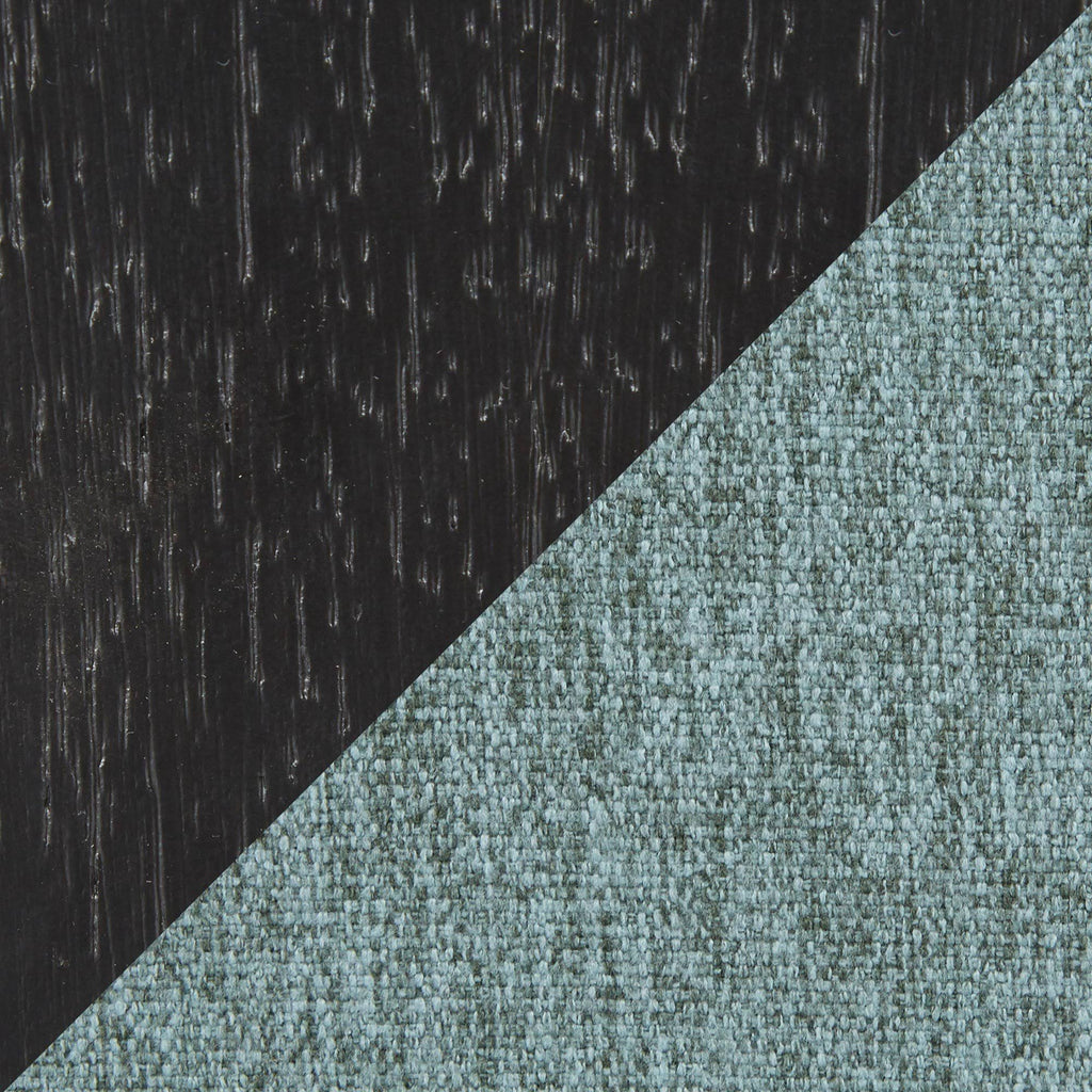 Teal Fabric and Black Wood Arm Chair Set of 2 I720084