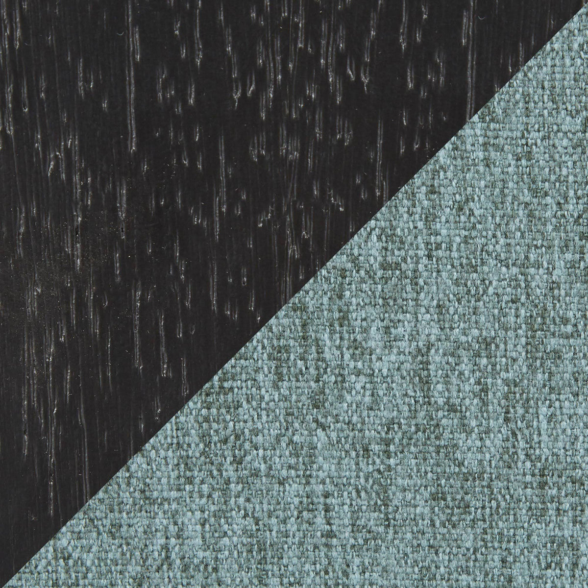 Teal Fabric and Black Wood Arm Chair Set of 2 I720084