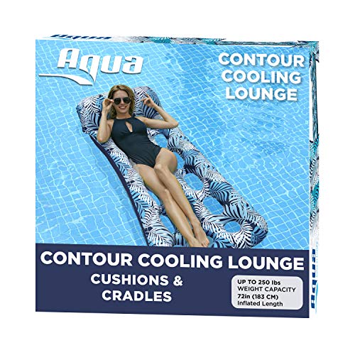 Inflatable Pool Float Lounge with Headrest and Footrest H274758