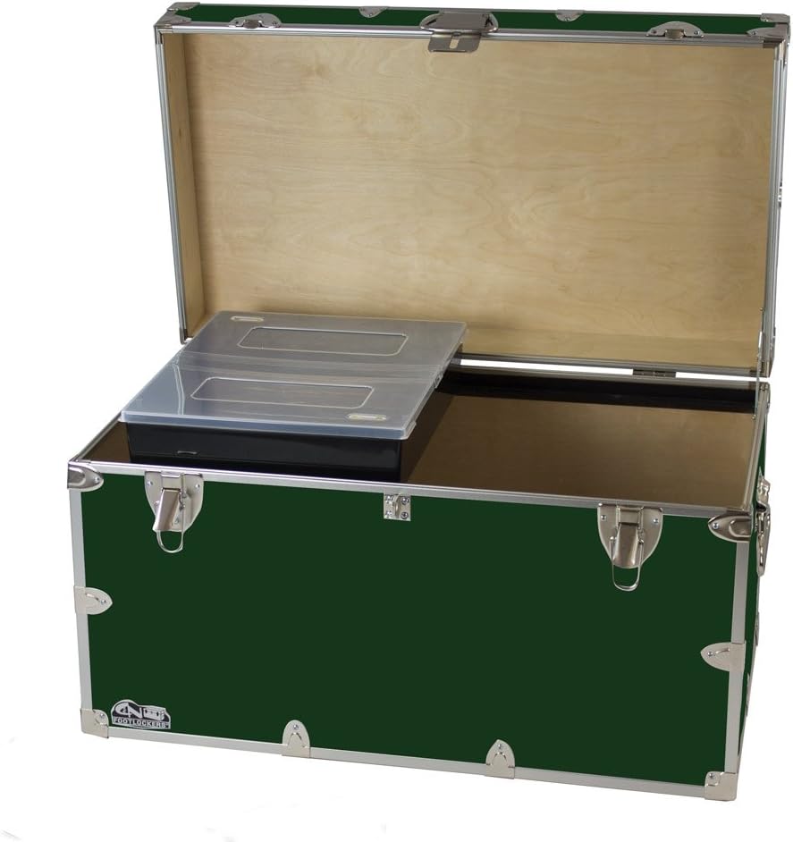 Footlocker Storage Chest with Tray, 32 x 18 x 18.5 Inches G597