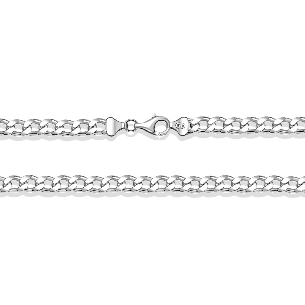 Sterling Silver Handmade 6mm Cuban Chain Necklace L400