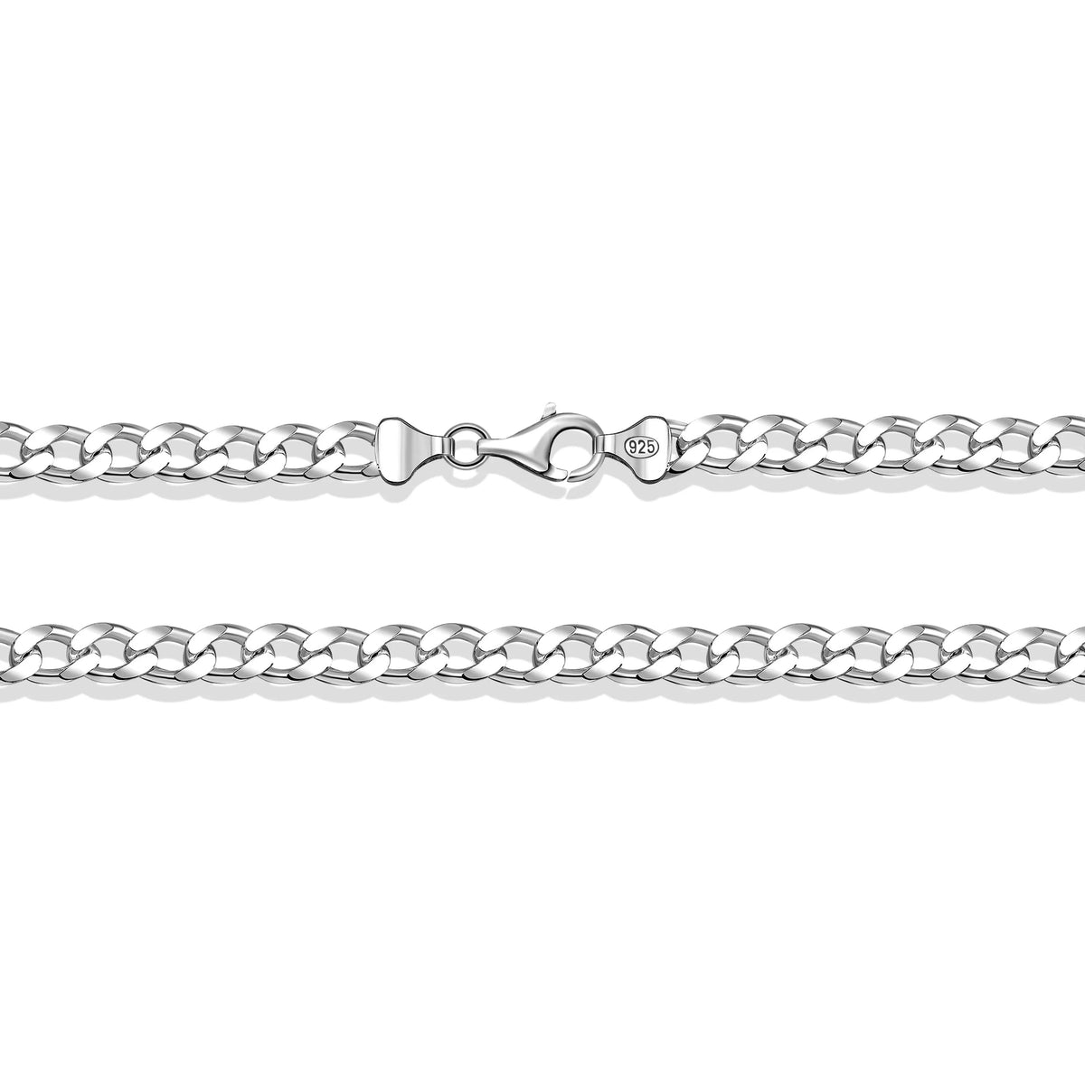 Sterling Silver Handmade 6mm Cuban Chain Necklace L400