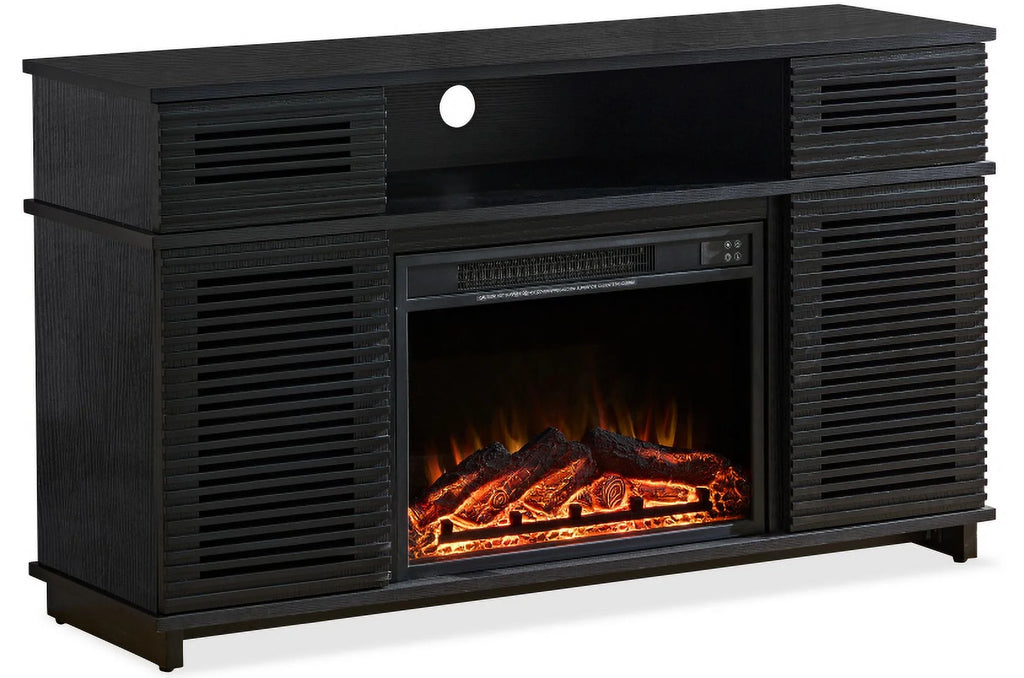 Black Oak Wood Cabinet with Embedded Furnace W318781