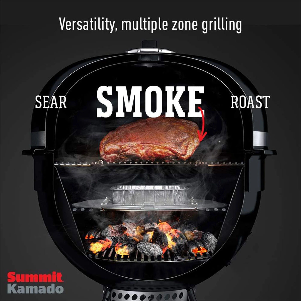 Charcoal Grill with Stainless Steel Lid, Black T36930