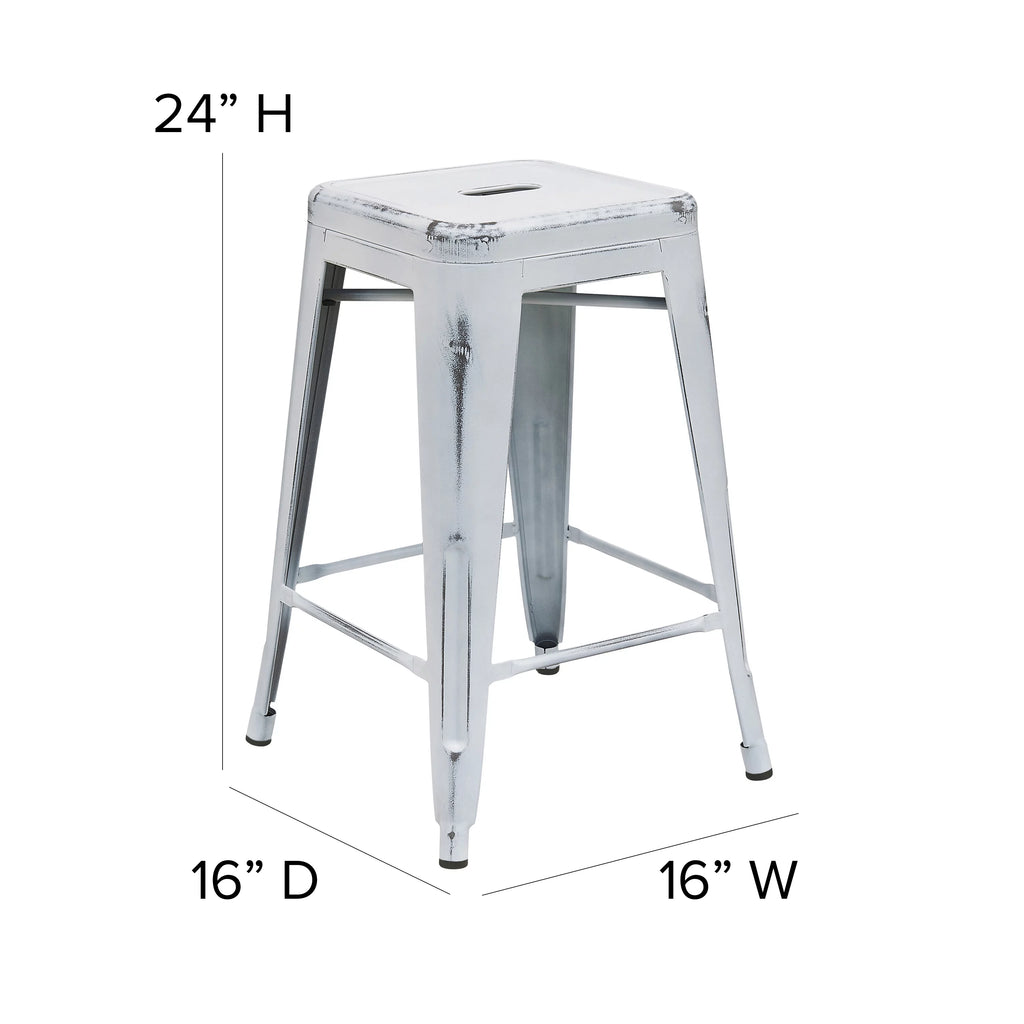 White Outdoor Bar Stool O8602