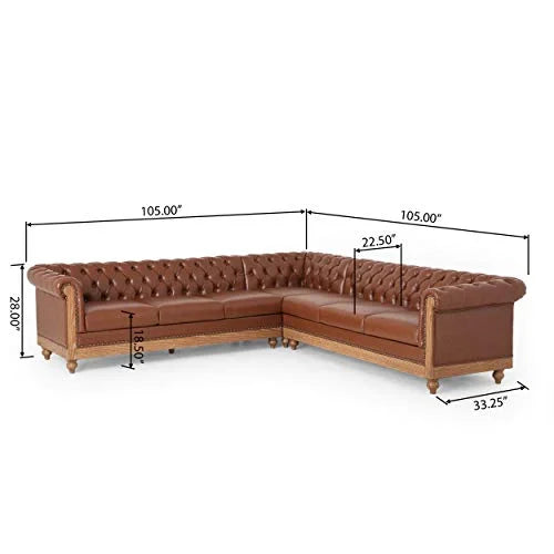 Cognac Brown Natural Sectional J800