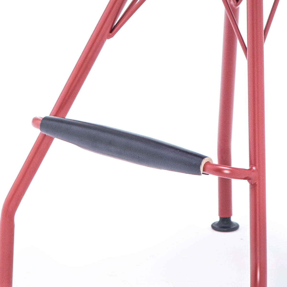Dark Red 30 Inch Faux Leather Metal Barstool Set of 2 I213