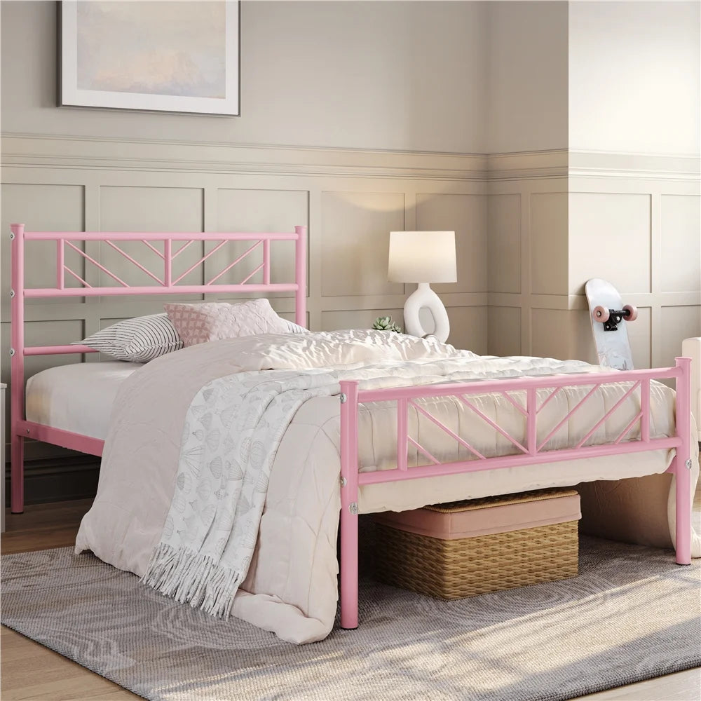 Queen Size Black Metal Platform Bed Y17499