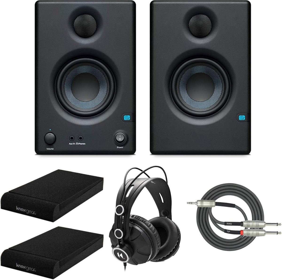 Studio Monitors (Pair) with Headphones, Isolation Pads and Breakout Cable L828577
