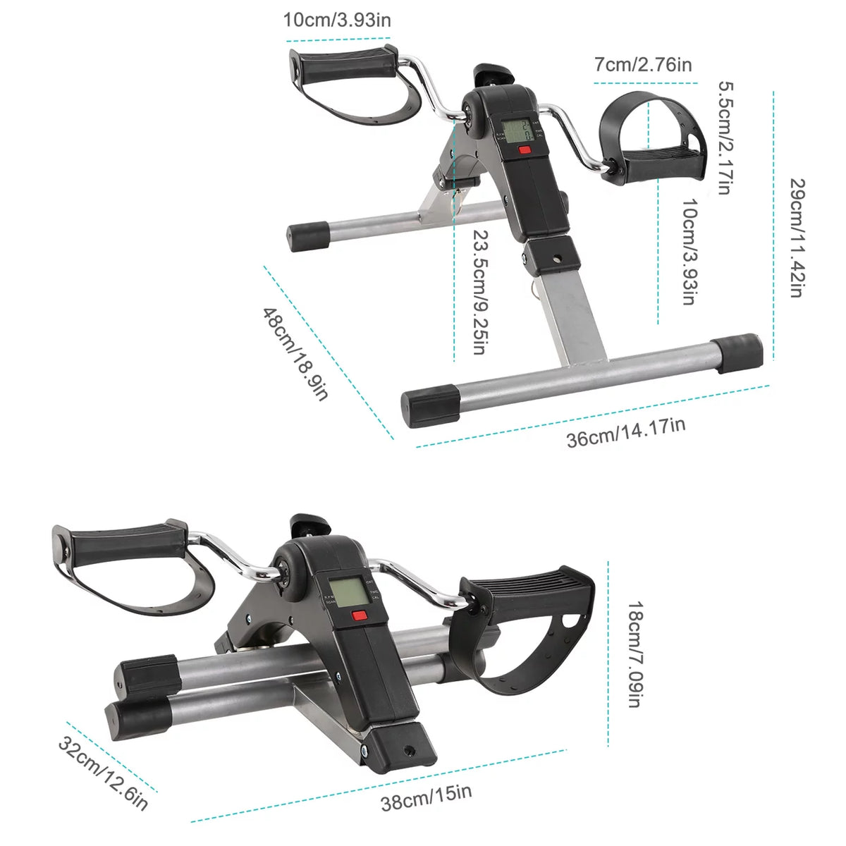 Folding Stationary Exercise Bike LCD Display Black G705563