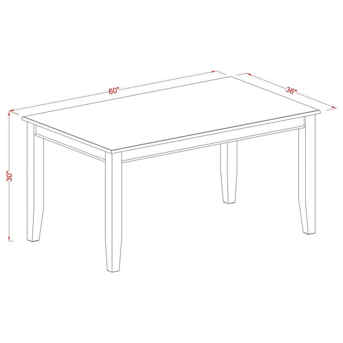 5-Piece Dining Room Set with 4 Chairs and Rectangular Table M3513