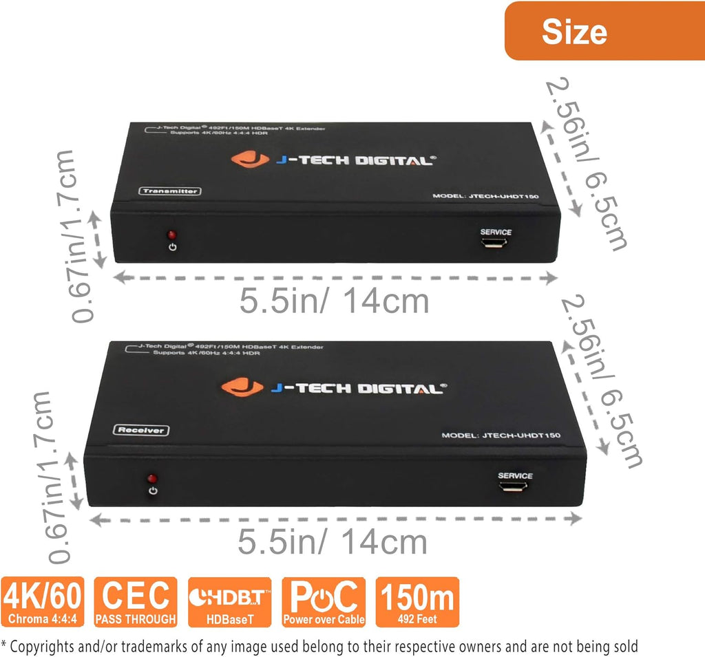 HDMI Extender Over Cat6 150m 4K60Hz 18Gbps with Bi-Directional IR A946826